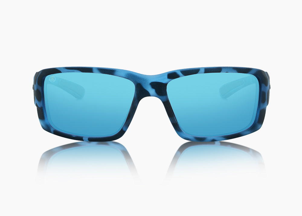matte blue aqua tortoise|blue flash mirror