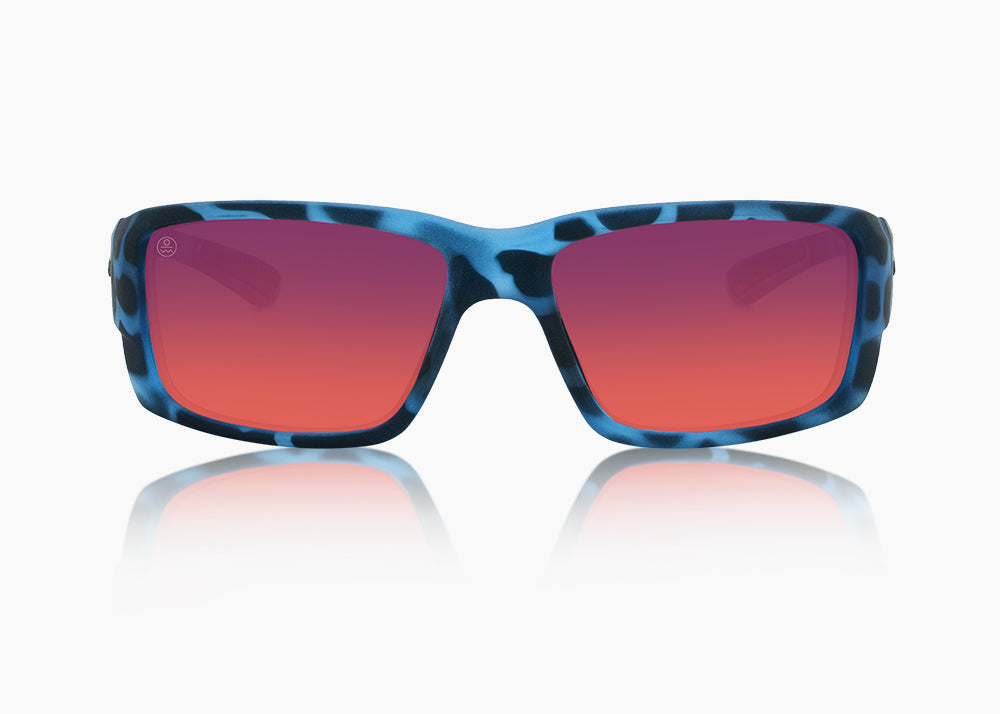 frame|matte blue aqua tortoise|lens|red sunset mirror