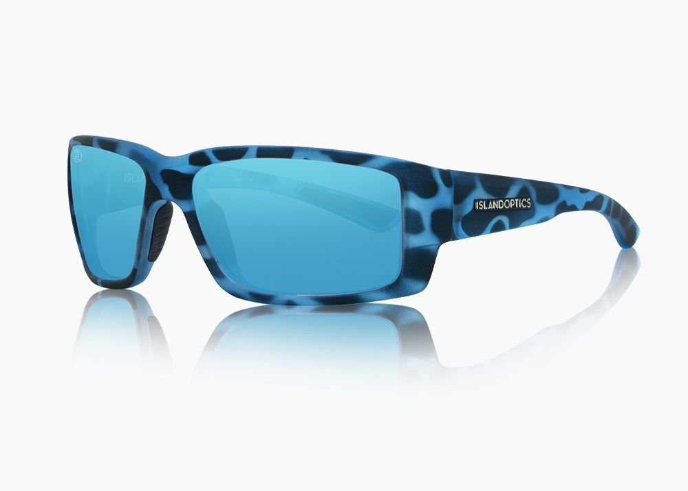 matte blue aqua tortoise|blue flash mirror