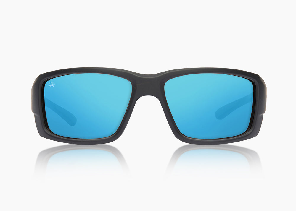 frame|matte black|lens|blue flash mirror