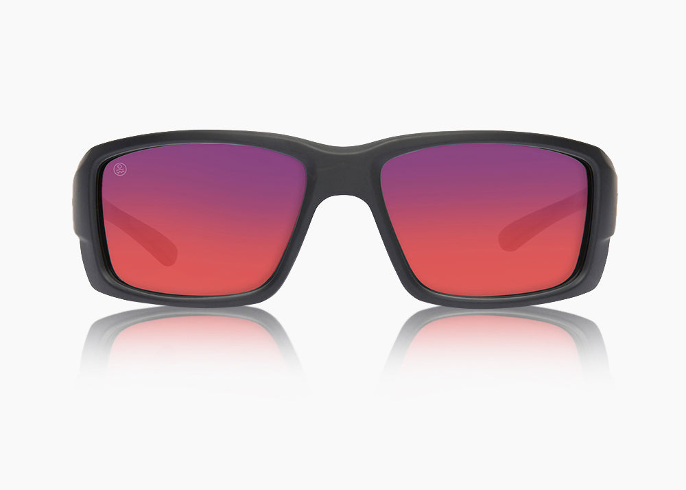 matte black|red sunset mirror