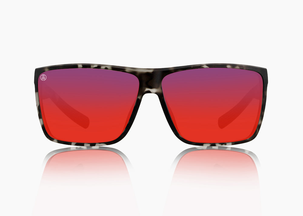 matte black tortoise|red sunset mirror