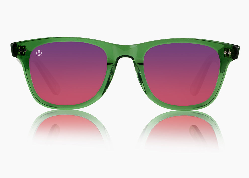 translucent green|red sunset mirror