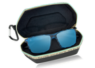 frame|matte blue aqua tortoise|lens|blue flash mirror