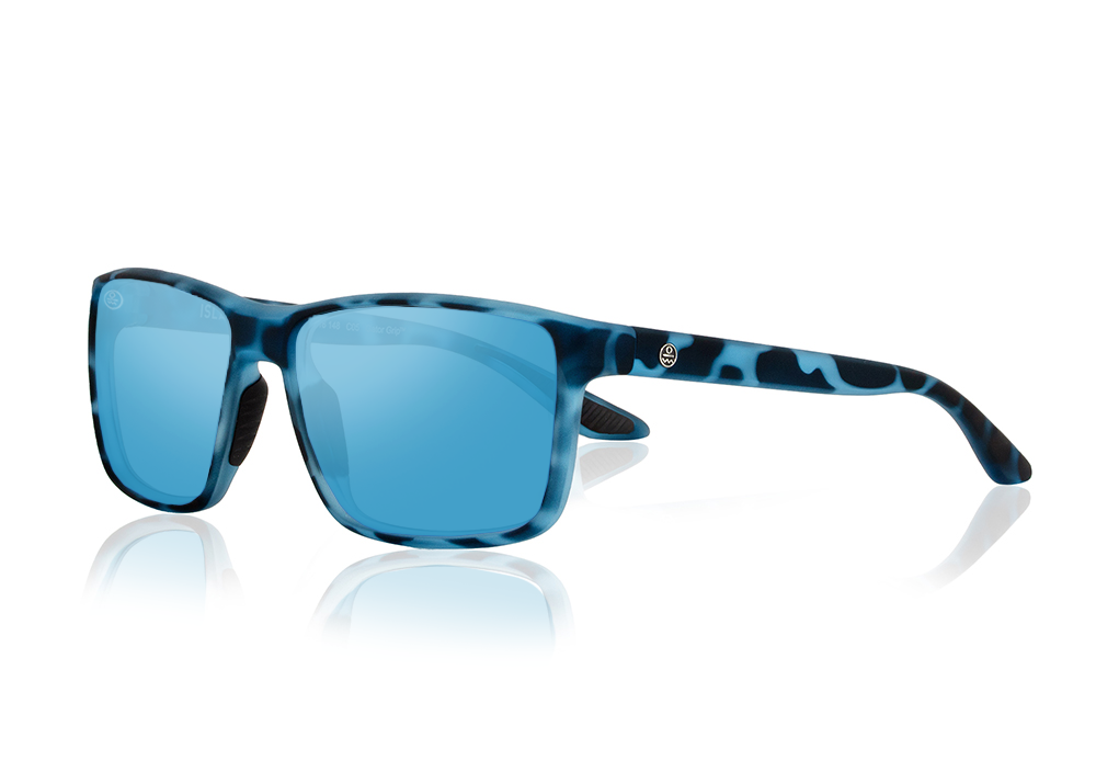matte blue aqua tortoise|blue flash mirror
