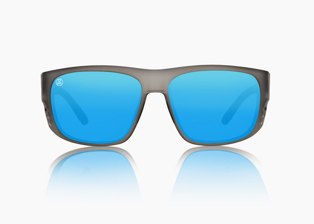 matte translucent gray|blue flash mirror