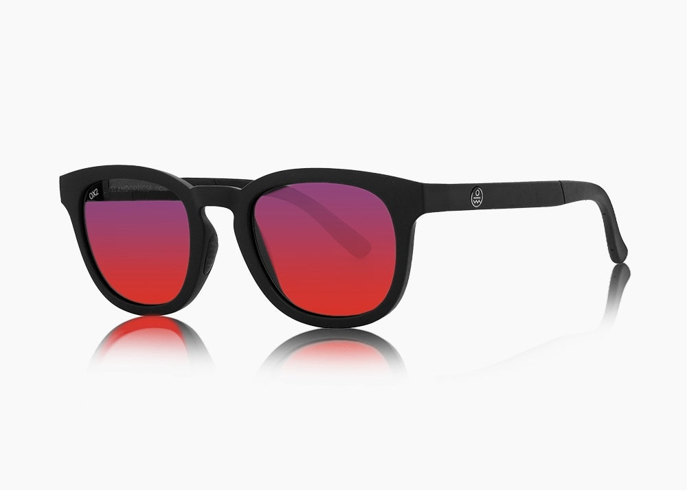 matte black|red sunset mirror
