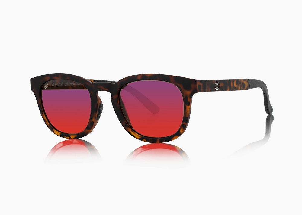 matte tortoise|red sunset mirror