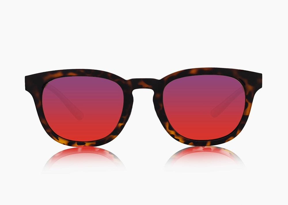 matte tortoise|red sunset mirror