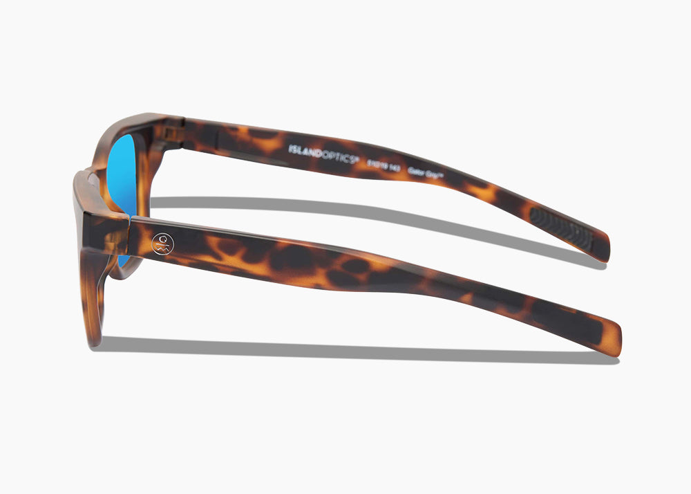 matte tortoise|blue flash mirror