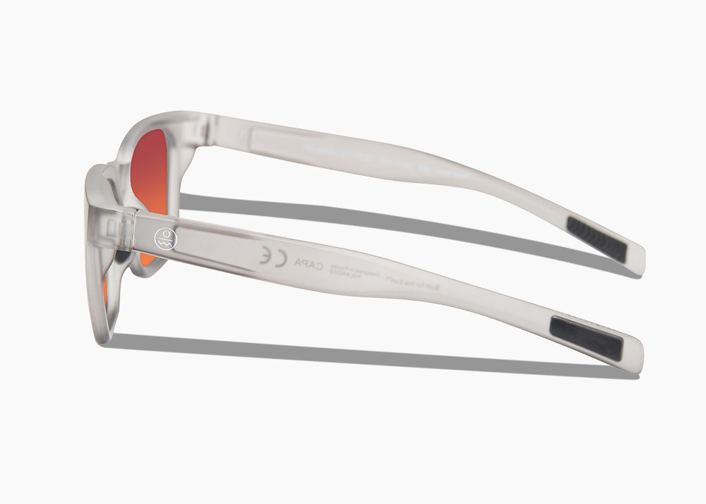 matte translucent gray|red sunset mirror