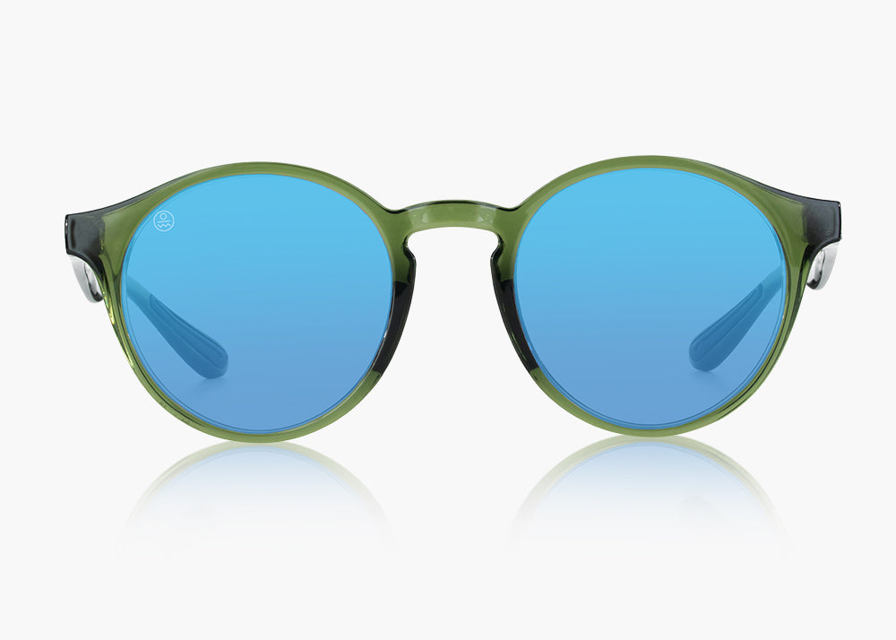 frame|translucent green|lens|blue flash mirror