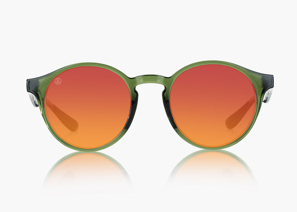 translucent green|red sunset mirror