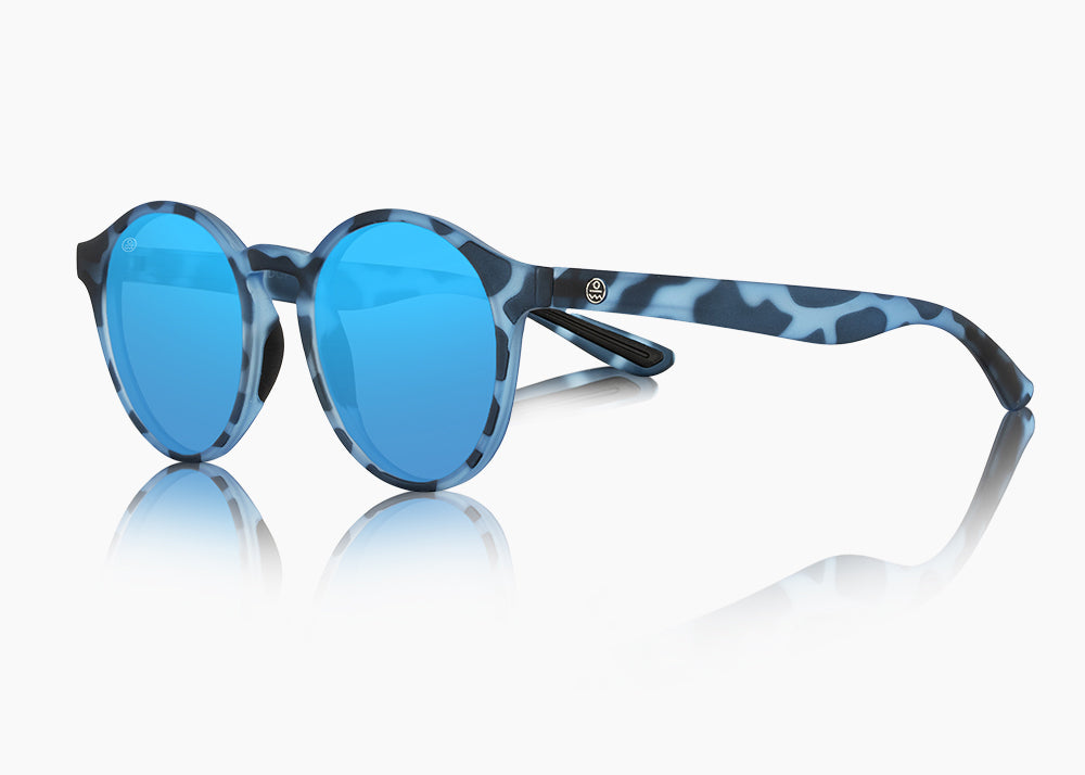 matte blue aqua tortoise|blue flash mirror