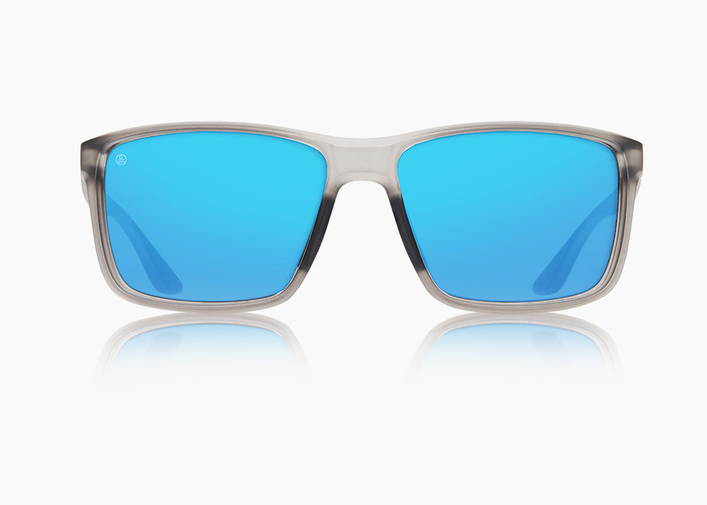 matte translucent gray|blue flash mirror