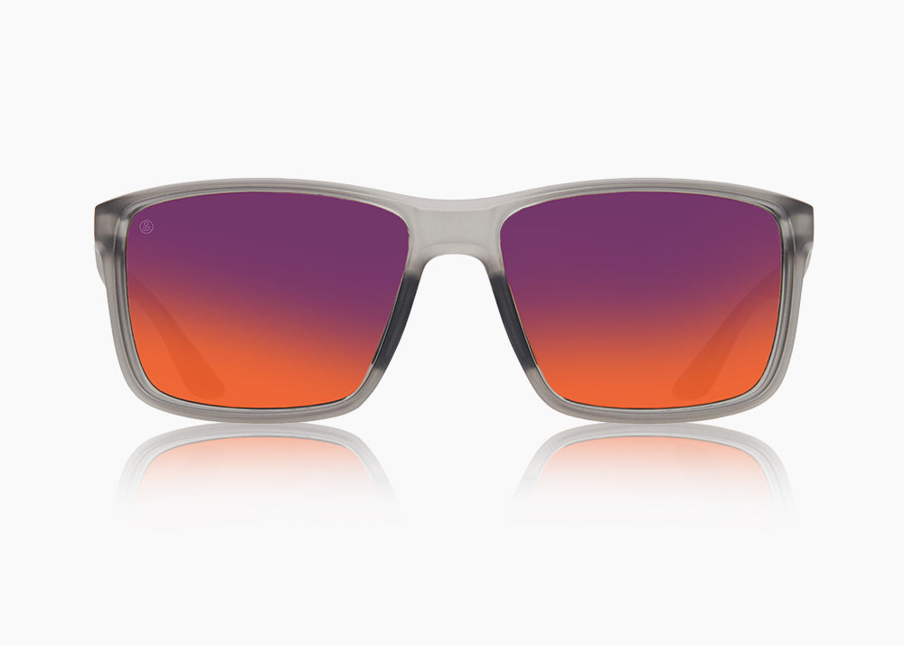 matte translucent gray|red sunset mirror