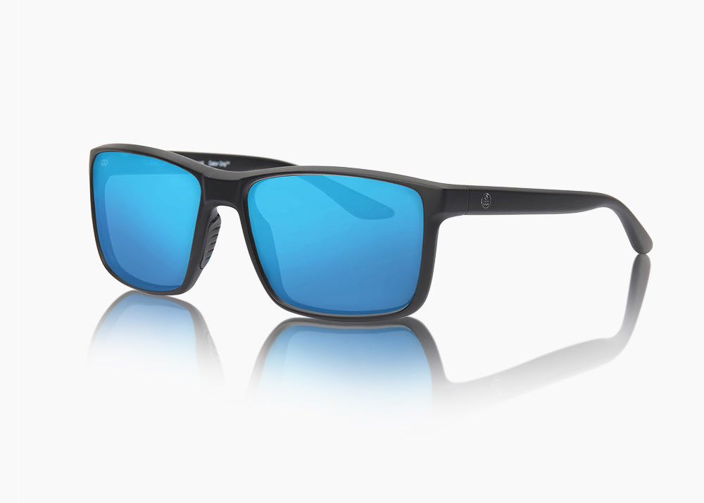 frame|matte black|lens|blue flash mirror
