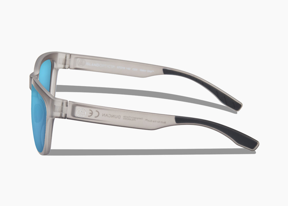 frame|matte translucent gray|lens|blue flash mirror