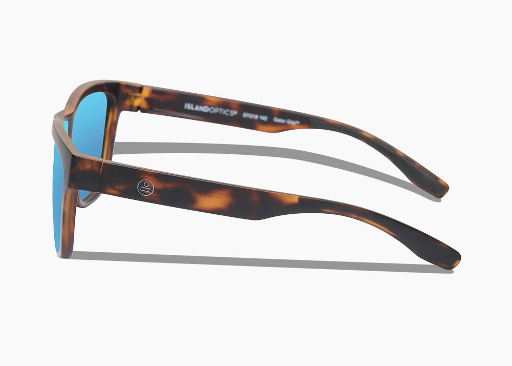 matte tortoise|blue flash mirror