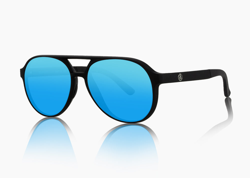 matte black|blue flash mirror