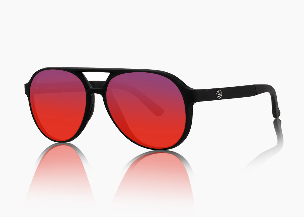 matte black|red sunset mirror