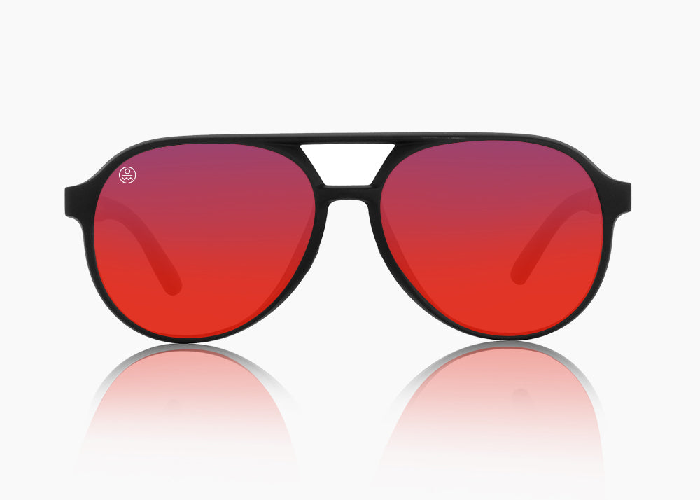 matte black|red sunset mirror