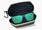 frame|matte blue aqua tortoise|lens|green flash mirror