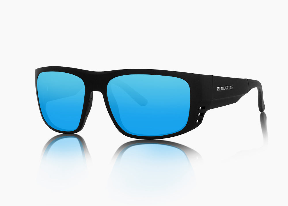 matte black|blue flash mirror