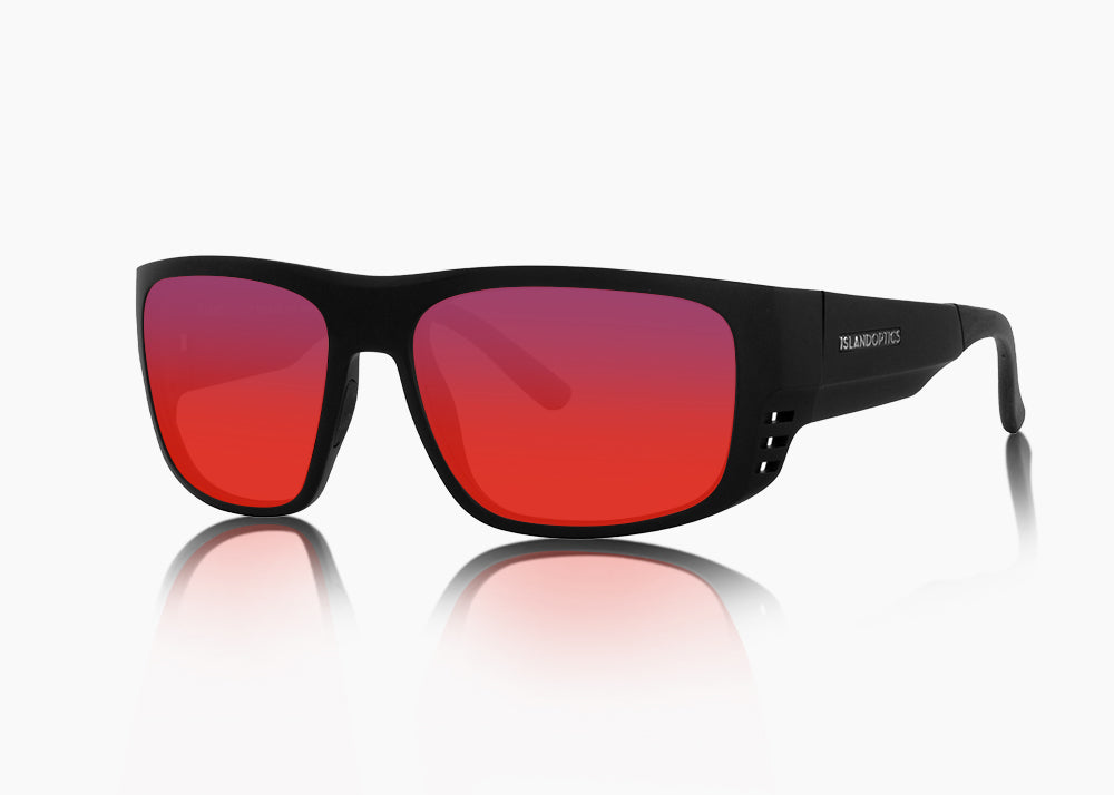 matte black|red sunset mirror