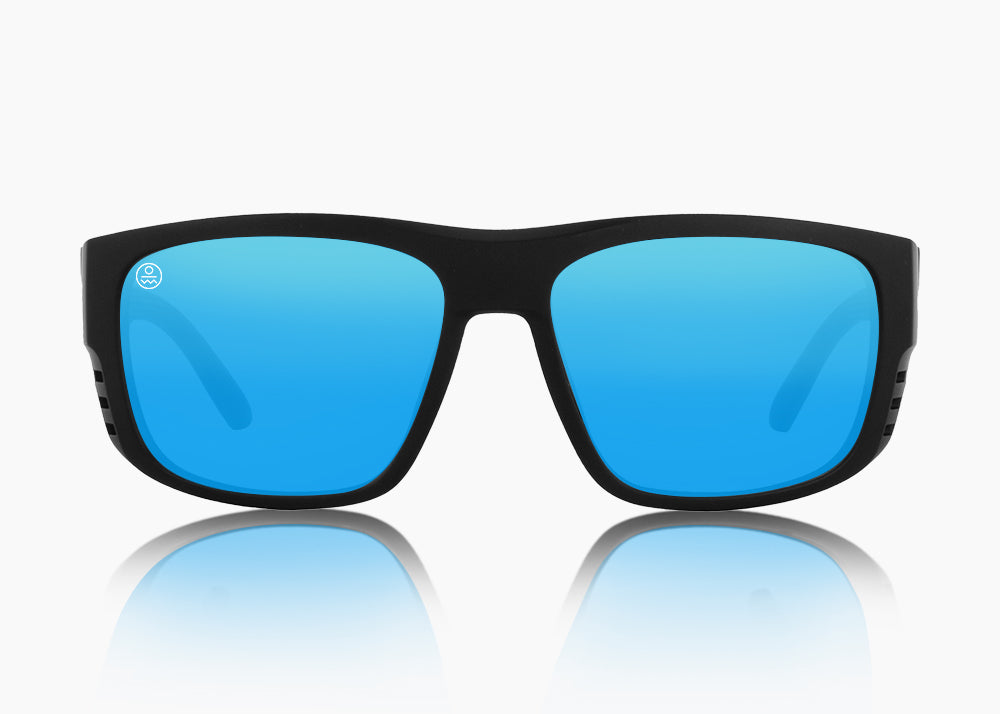 matte black|blue flash mirror