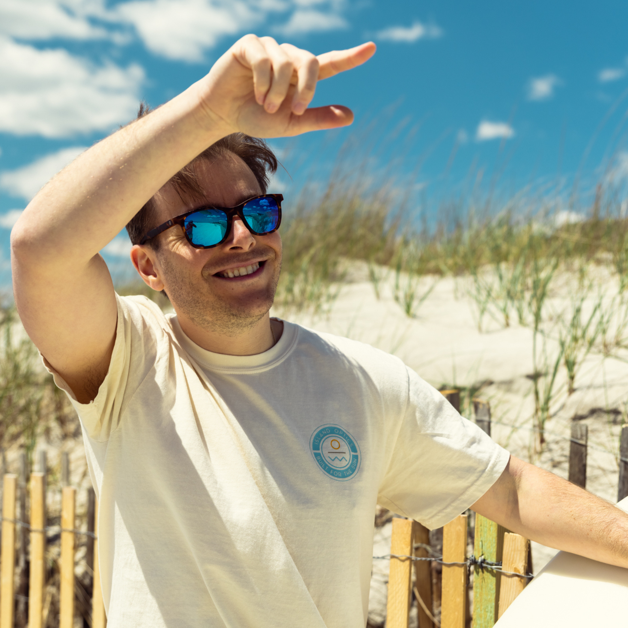 matte tortoise|blue flash mirror