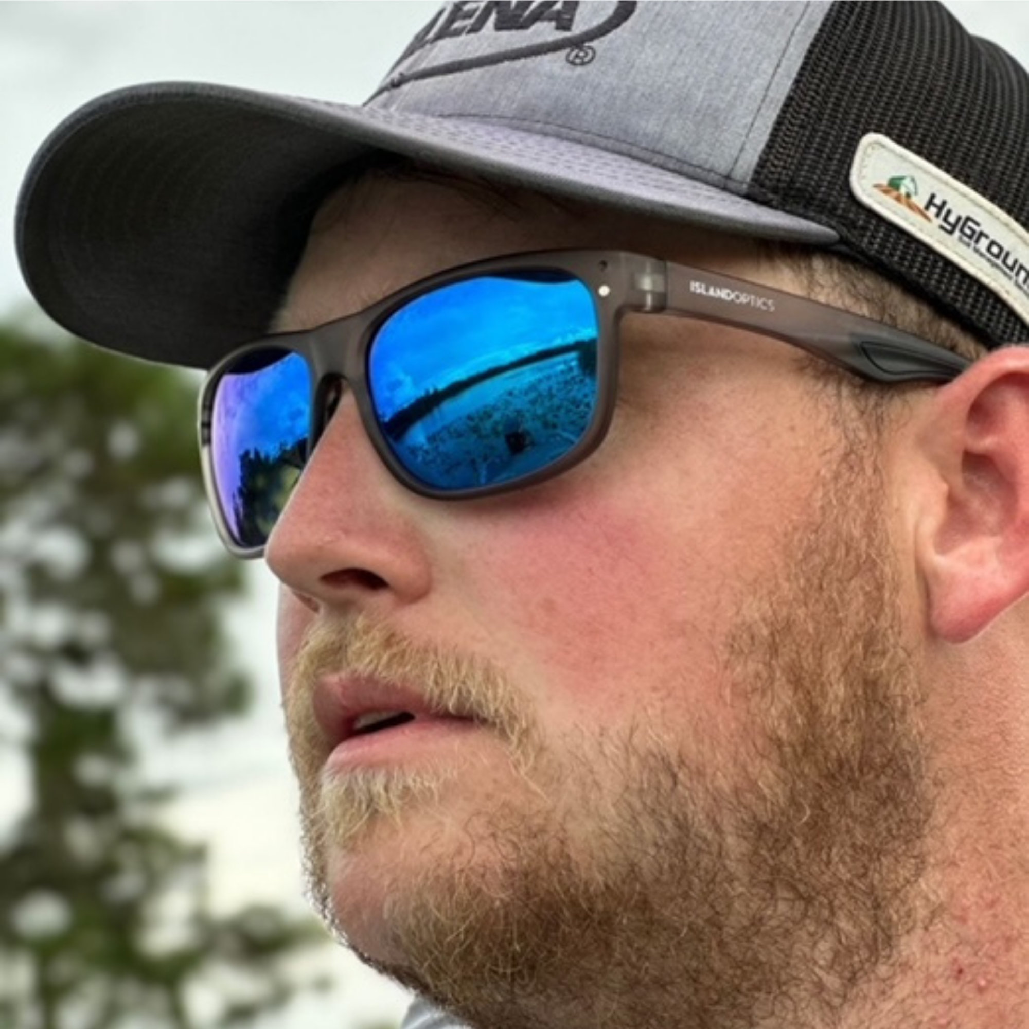 matte translucent gray|blue flash mirror