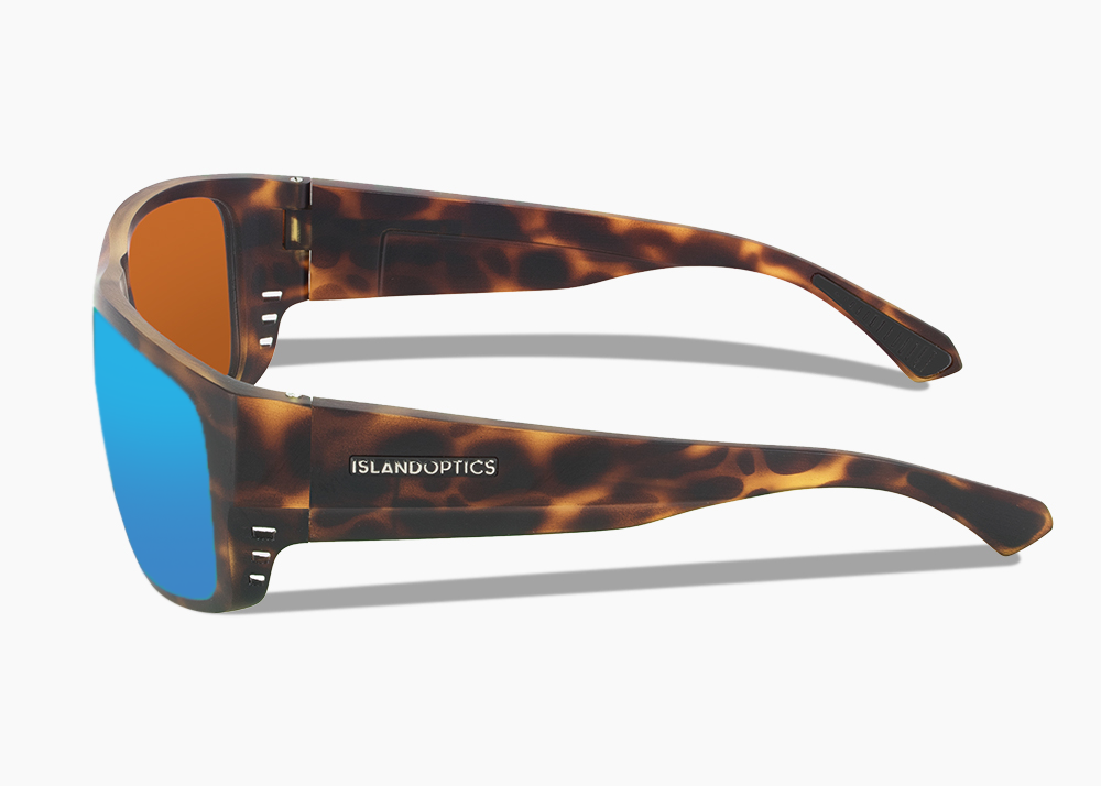 matte tortoise|blue flash mirror