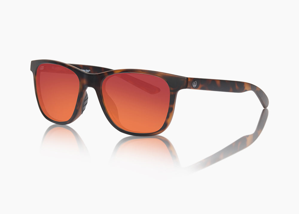 frame|matte tortoise|lens|red sunset mirror
