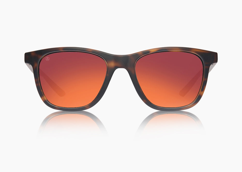 frame|matte tortoise|lens|red sunset mirror