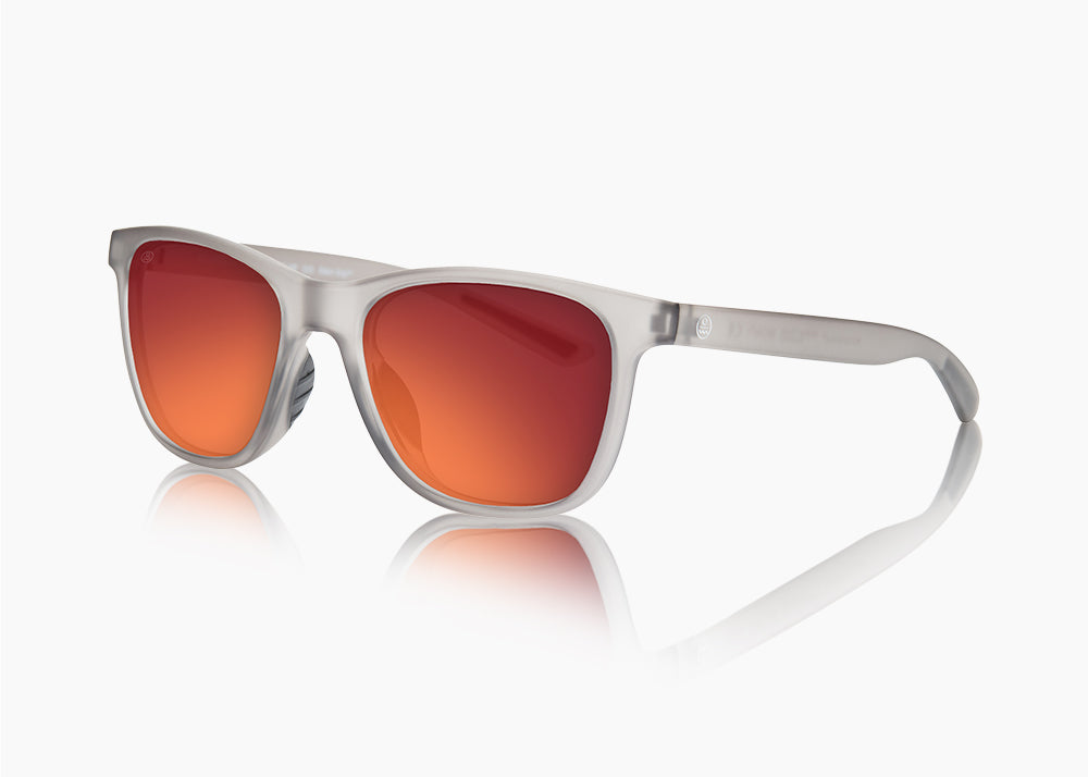 matte translucent gray|red sunset mirror