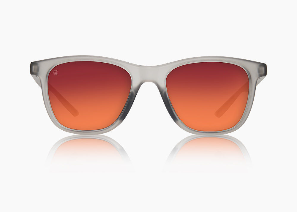 matte translucent gray|red sunset mirror