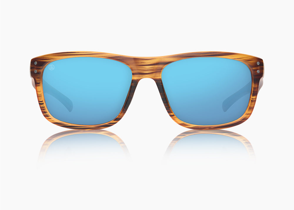 wood grain|blue flash mirror