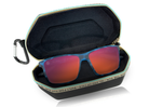frame|matte blue aqua tortoise|lens|red sunset mirror