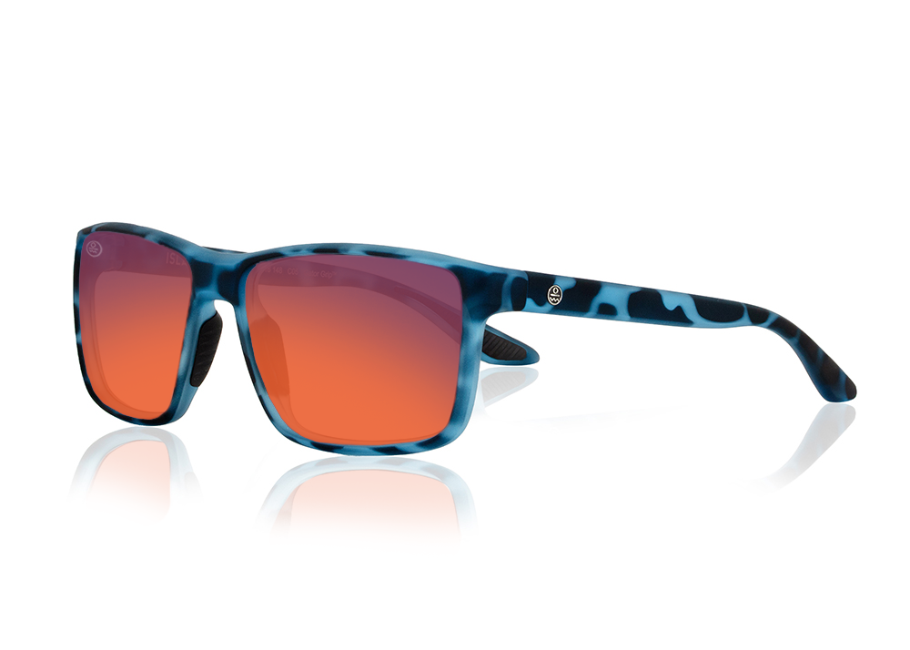 matte blue aqua tortoise|red sunset mirror
