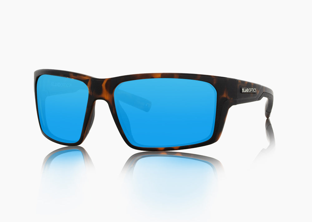 matte tortoise|blue flash mirror