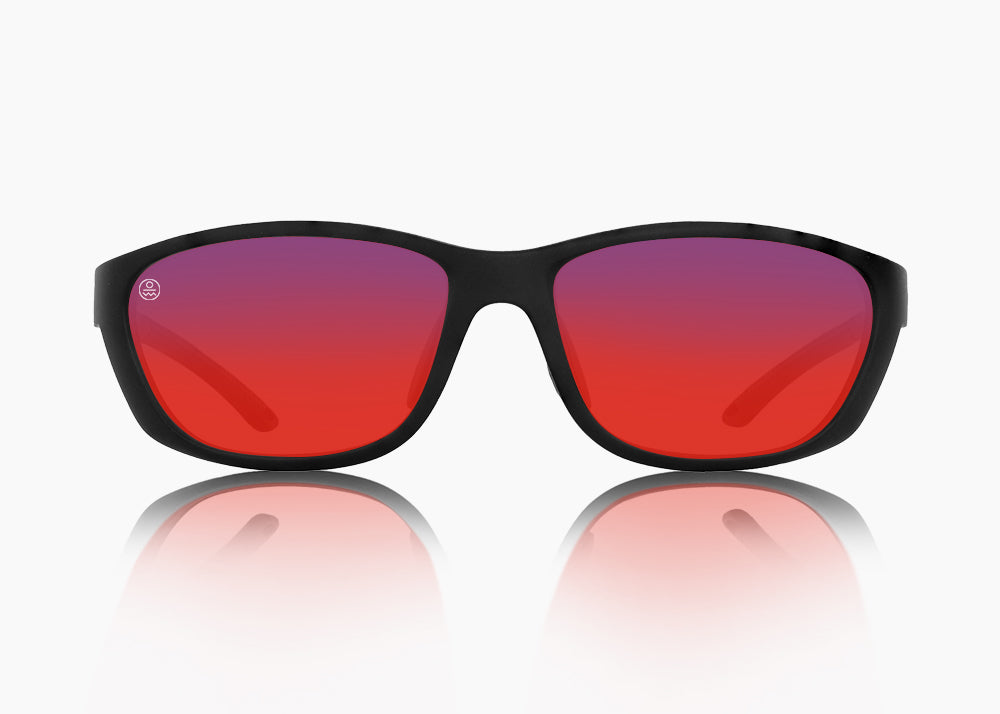 matte black|red sunset mirror