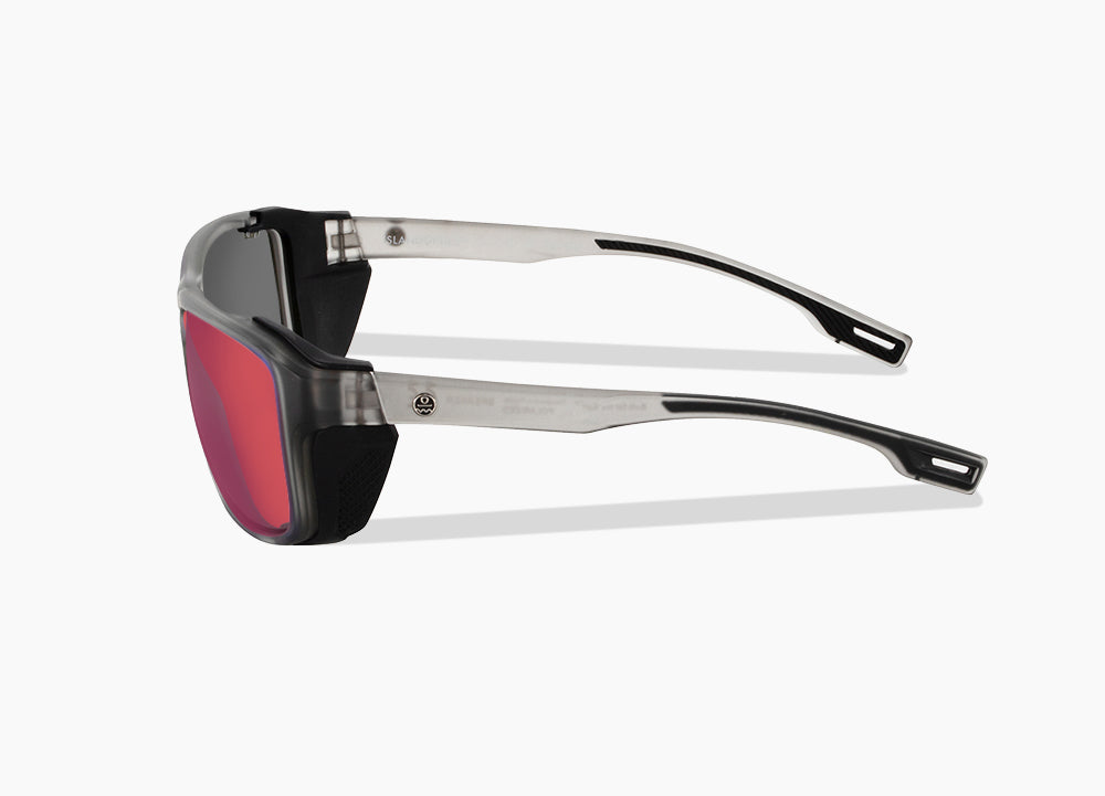 matte translucent gray|red sunset mirror