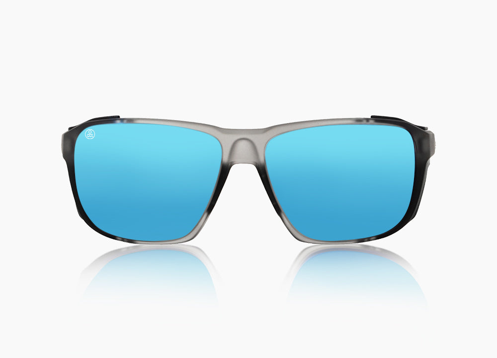 matte translucent gray|blue flash mirror