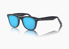 frame|gloss black|lens|blue flash mirror