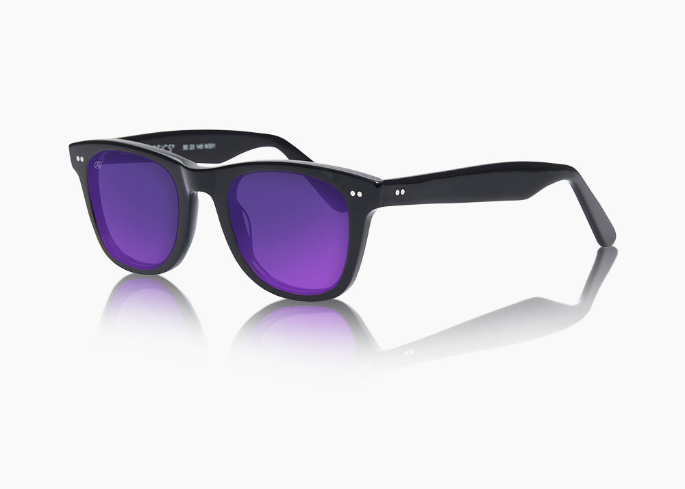 frame|gloss black|lens|purple nova mirror