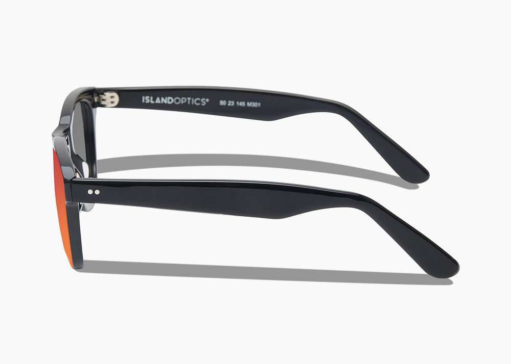 gloss black|red sunset mirror