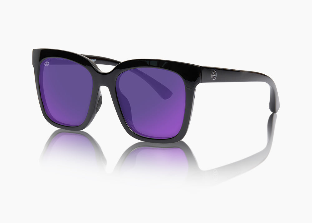 frame|gloss black|lens|purple nova mirror 