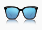 frame|gloss black|lens|blue flash mirror