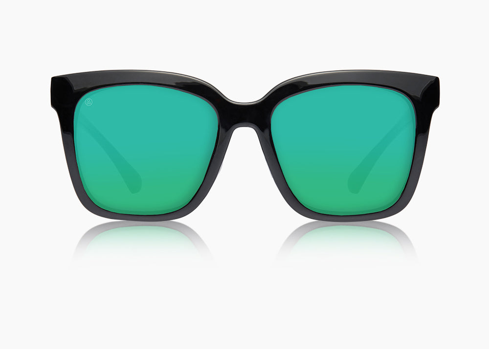 frame|gloss black|lens|green flash mirror 